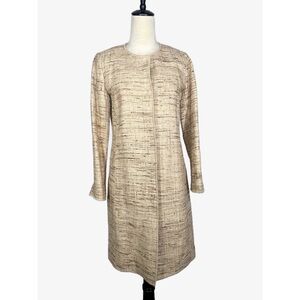 Worth New York Silk Tweed Size P Small Snap Duster Coat